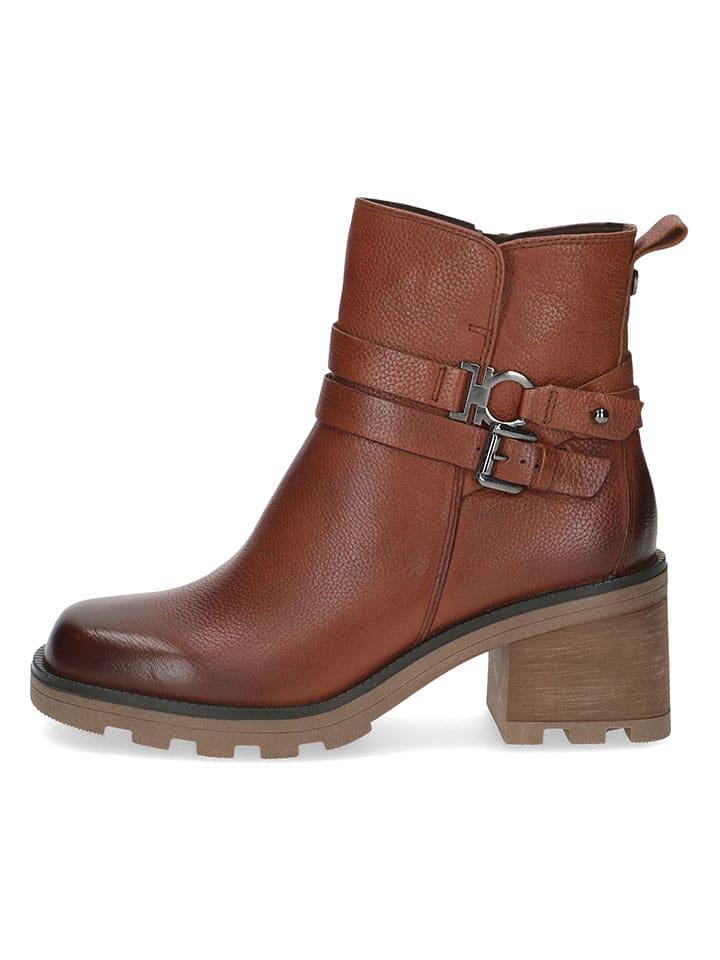 Caprice Leder-Stiefeletten in Braun günstig kaufen