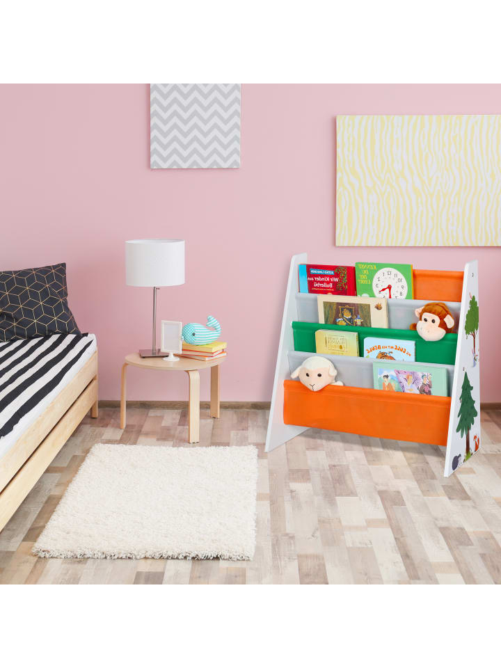 relaxdays Kinderbücherregal in Bunt - (B)62,5 x (H)60 x (T)28 cm günstig kaufen onesize