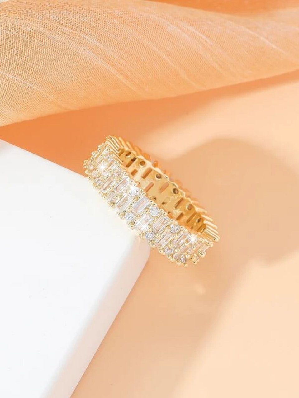 ENGELSINN Fingerring Ring Luxi Gold Damenring Frauenring kubanischer Stil, hochwertige Verarbeitung, Bestseller