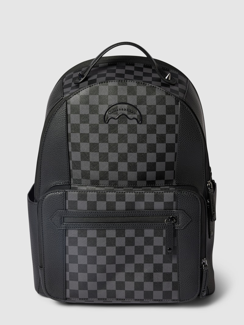 Rucksack mit Allover-Muster Modell 'Henny' in schwarz