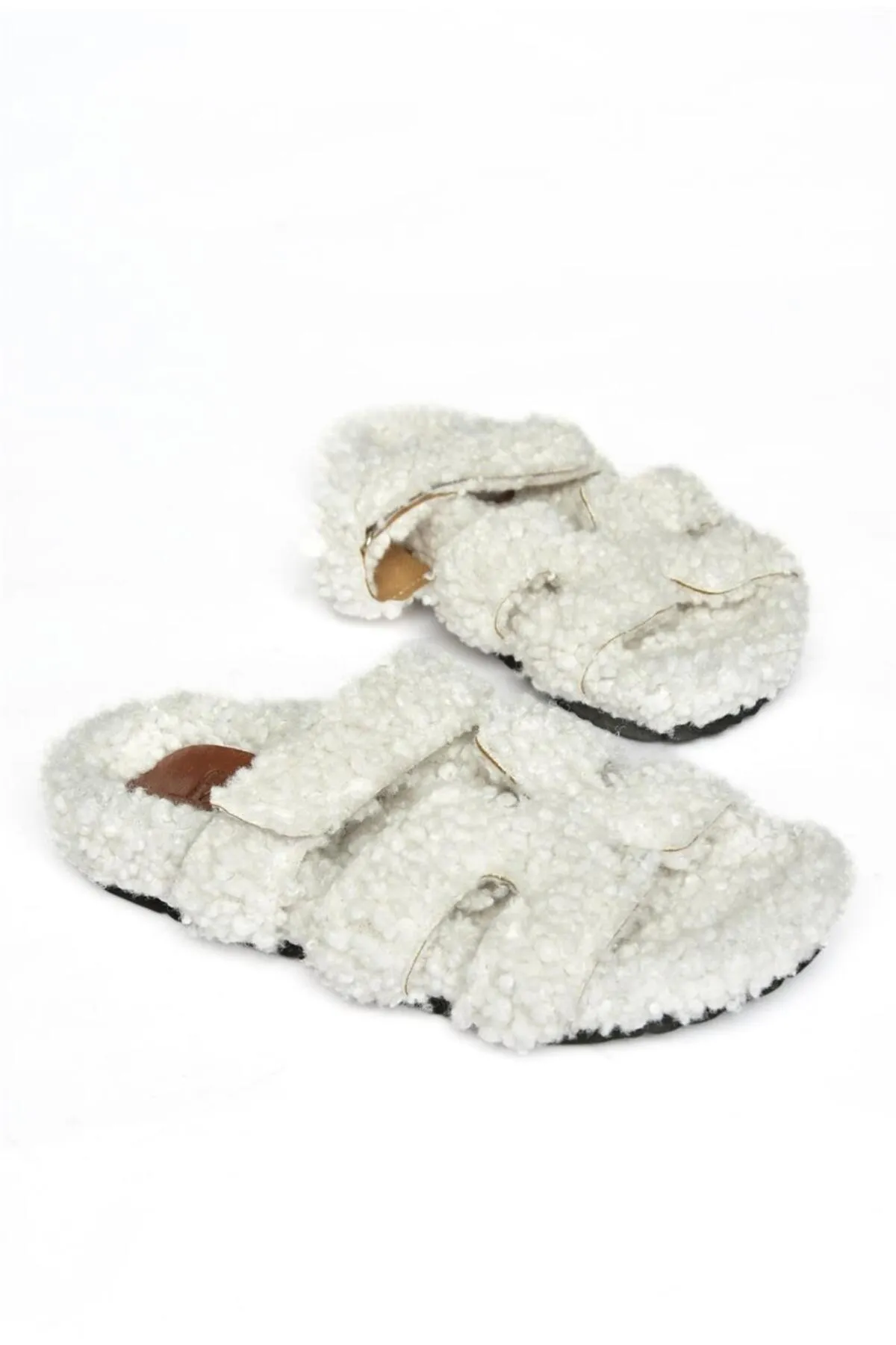 Fox Shoes  R824527104 Damenhausschuhe mit weißem Fell