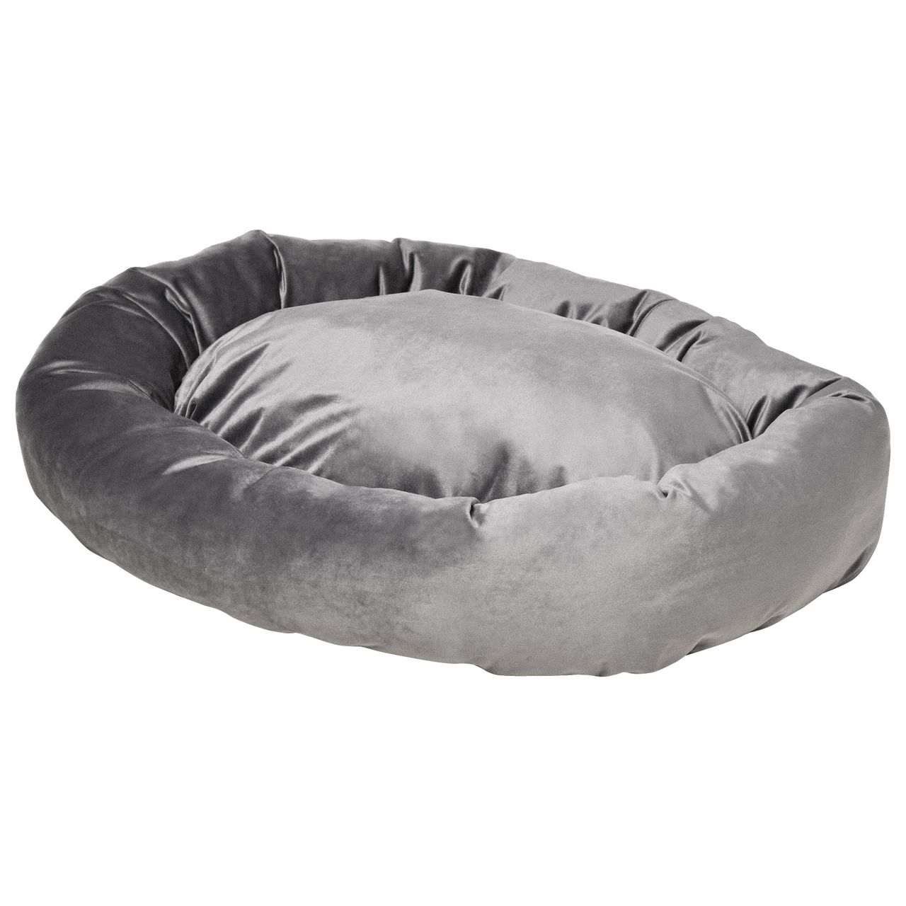 PawHut Hundebett Hundematte Hundekissen Hundematratze Hundesofa Tierbett Haustierbett rund abnehmbar waschbar für Hunde Katzen samtartiges Polyester Dunkelgrau 81,5 x 58 x 18 cm