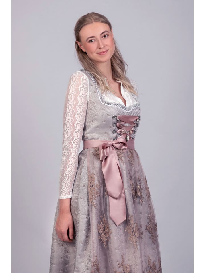 Edelnice Langes Dirndl 2-teilig Aurelie in silber, rosé günstig kaufen