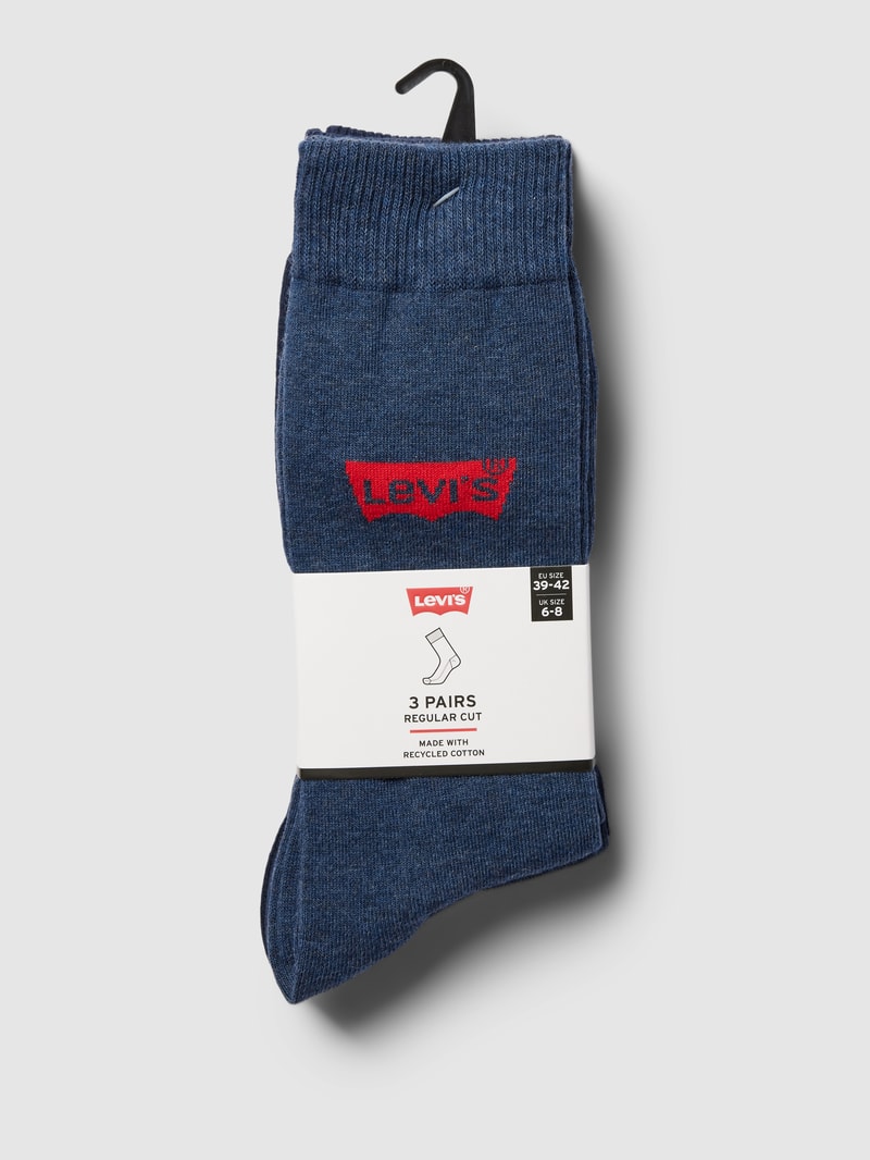 Socken mit Label-Details im 3er-Pack in marineblau