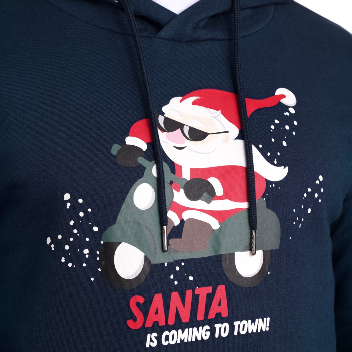 Herren Weihnachtssweatshirt mit Print dunkelblau