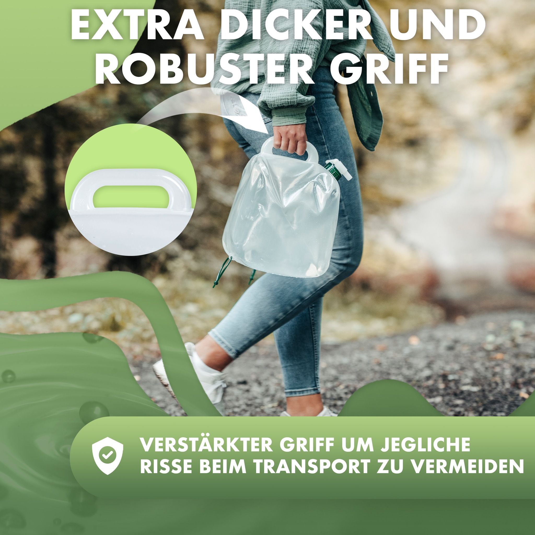 Naturbummler 10 Liter Set von 4 Faltbaren Wasserkanister