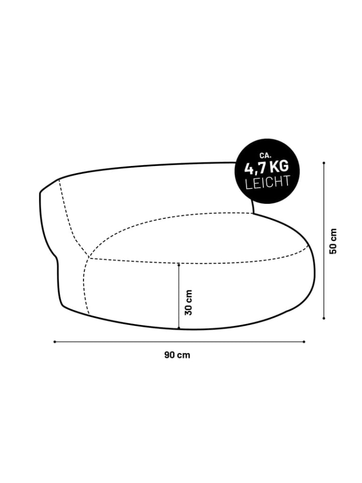 Lumaland Outdoor Sitzsack Lounge Sitzsack Sofa 320l - 90 x 50 cm - Lila günstig kaufen onesize