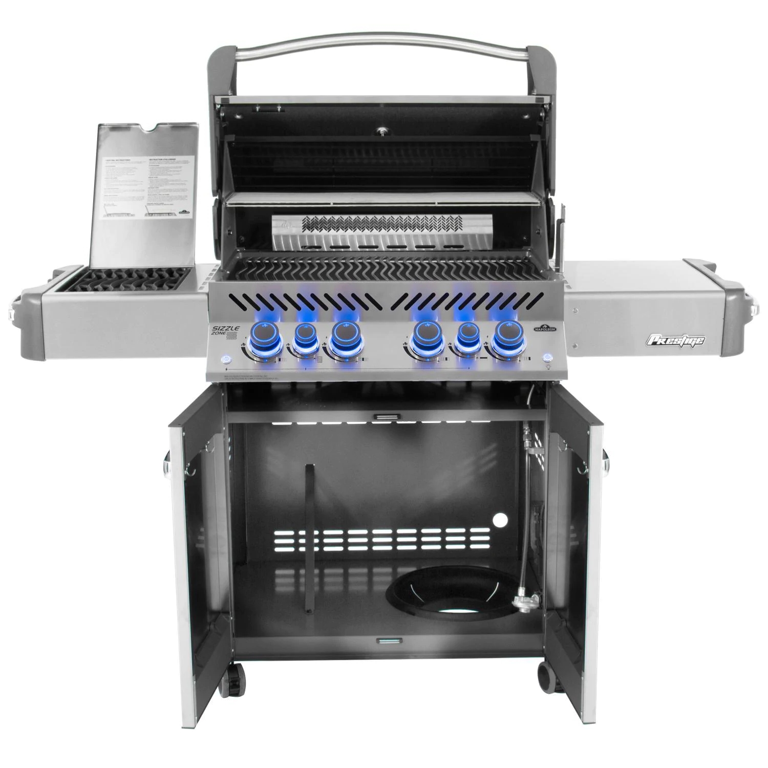 Napoleon Prestige 500 Propane Gas Grill with Infrared Rear Burner and Infrared Side Burner and Rotisserie Kit - P500RSIBPSS-3