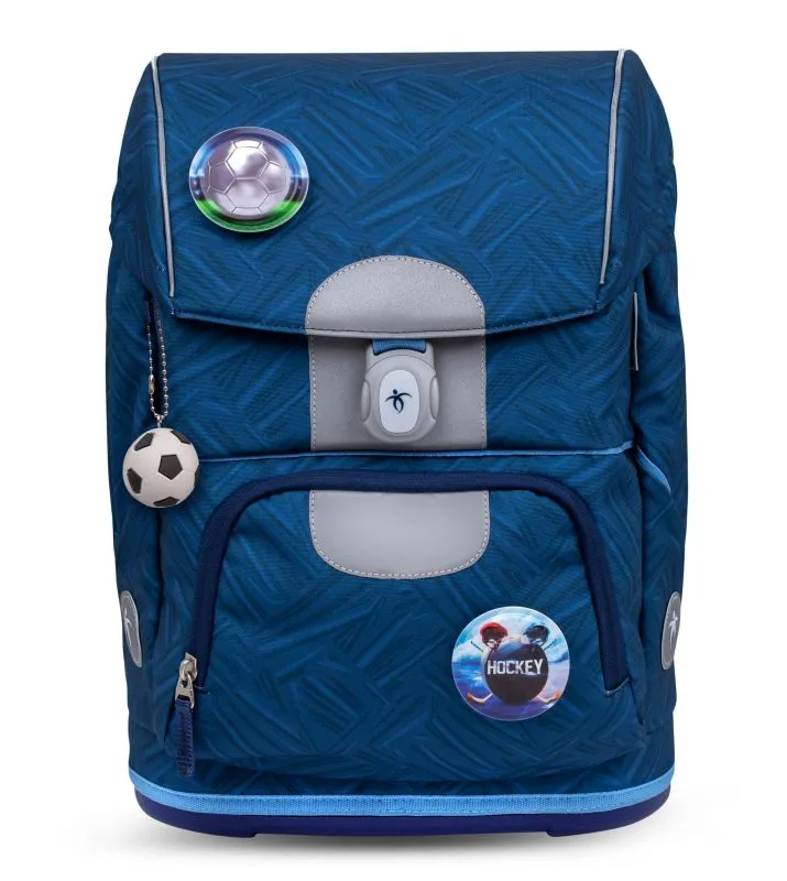 Belmil Motion Schulranzen Set 5-teilig mit 6 Patches - Blue Motion