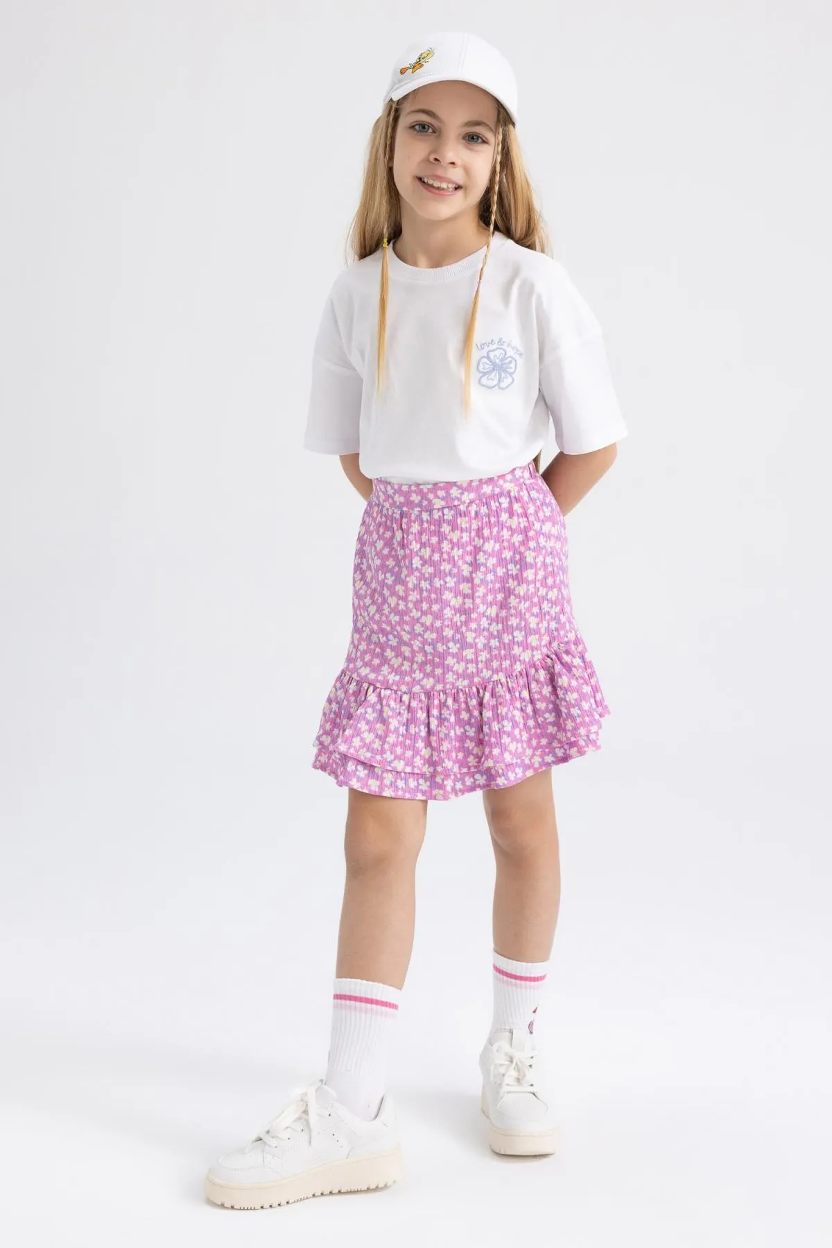 DeFacto  Kurzarm-T-Shirt-Rock für Mädchen, 2-teiliges Set Z8985a623sm