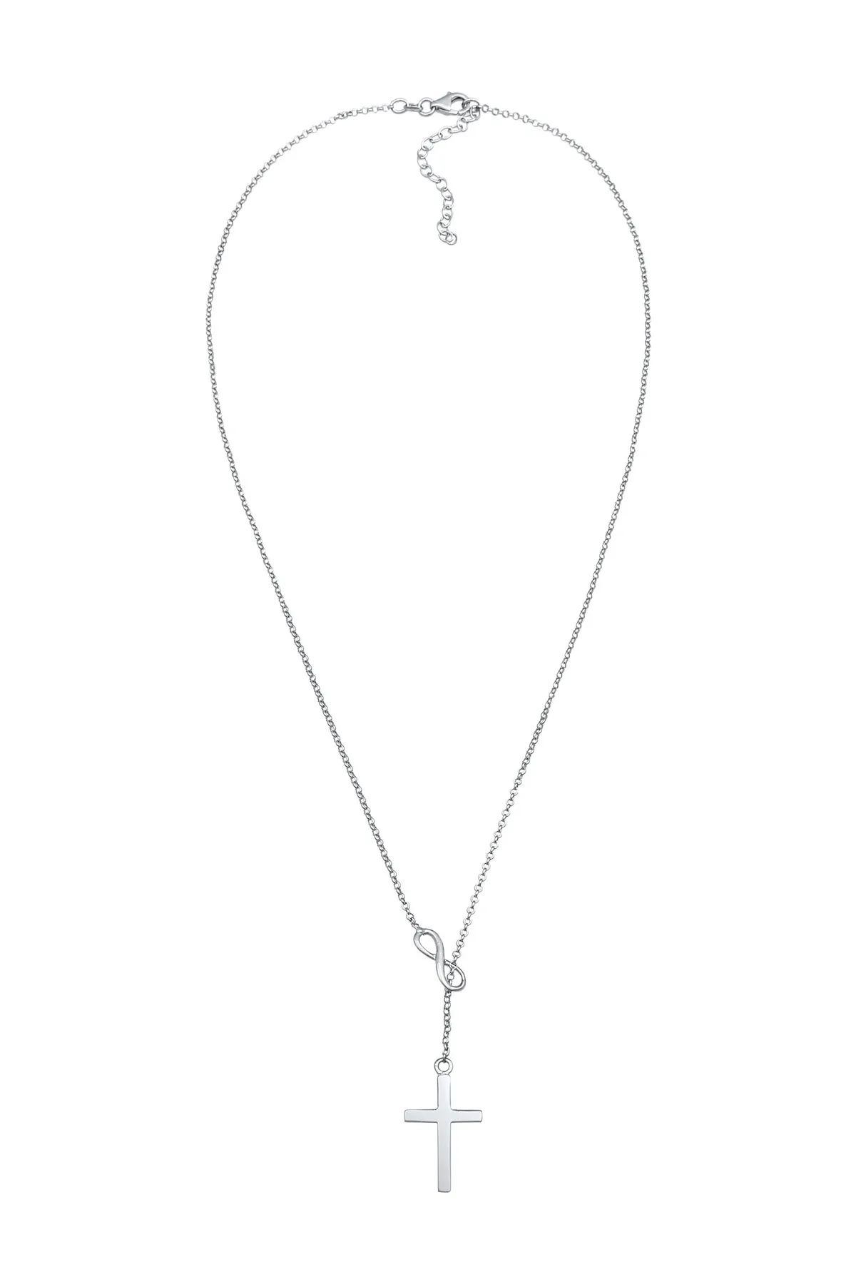 ELLI  Halskette Y-Kette Kreuz Infinity Symbol 925 Silber
