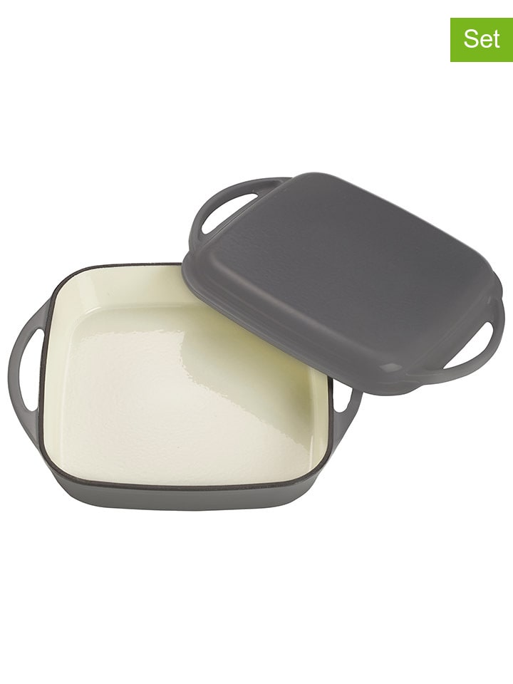Echtwerk 2tlg. Universalbräter mit Deckel in Grau - (B)25,5 x (H)31 x (T)5 cm günstig kaufen onesize