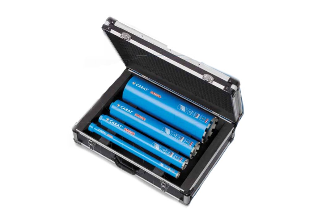 Carat ECSET010NL Diamantbohrer-Set für Nassbohren im Koffer 31/51/81/131 mm