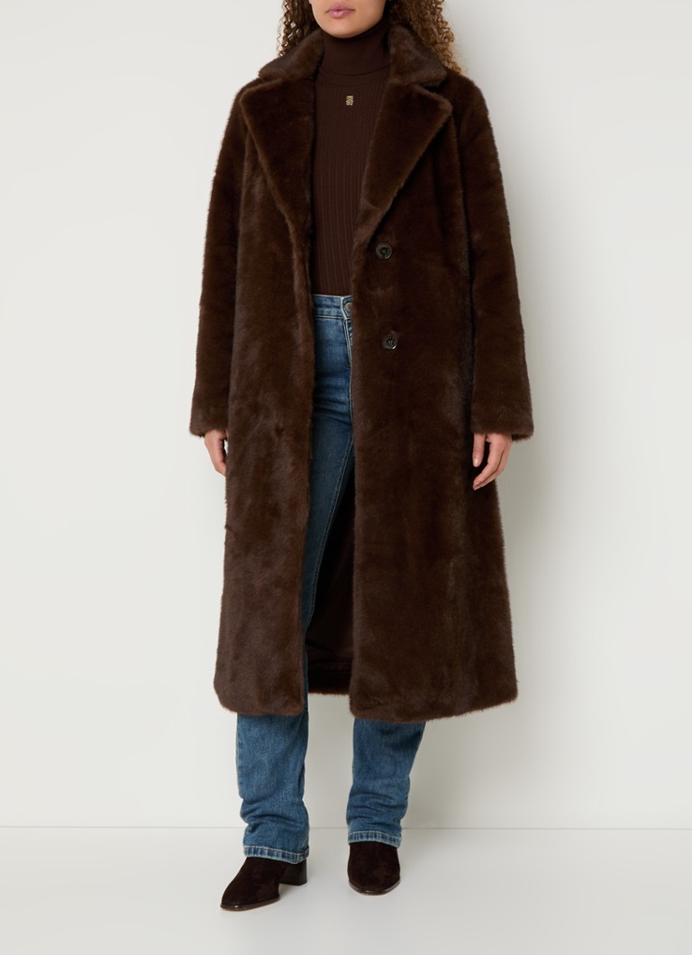 Palton din blană artificială Ralph Lauren cu buzunare laterale