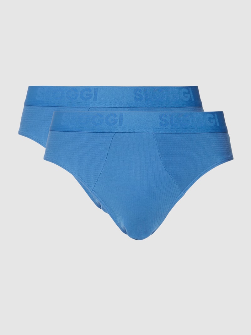 Slip mit Streifenmuster im 2er-Pack in blau