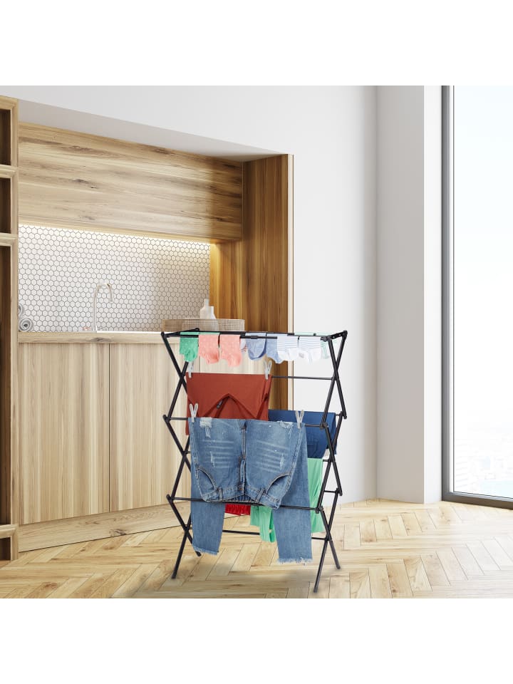 relaxdays Wäscheständer in Schwarz günstig kaufen onesize
