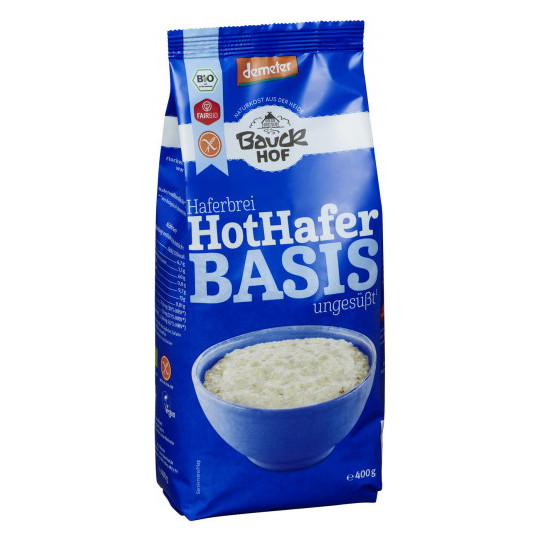 Bauckhof Demeter Bio Haferbrei Hot Hafer Basis ungesüßt glutenfrei 400G