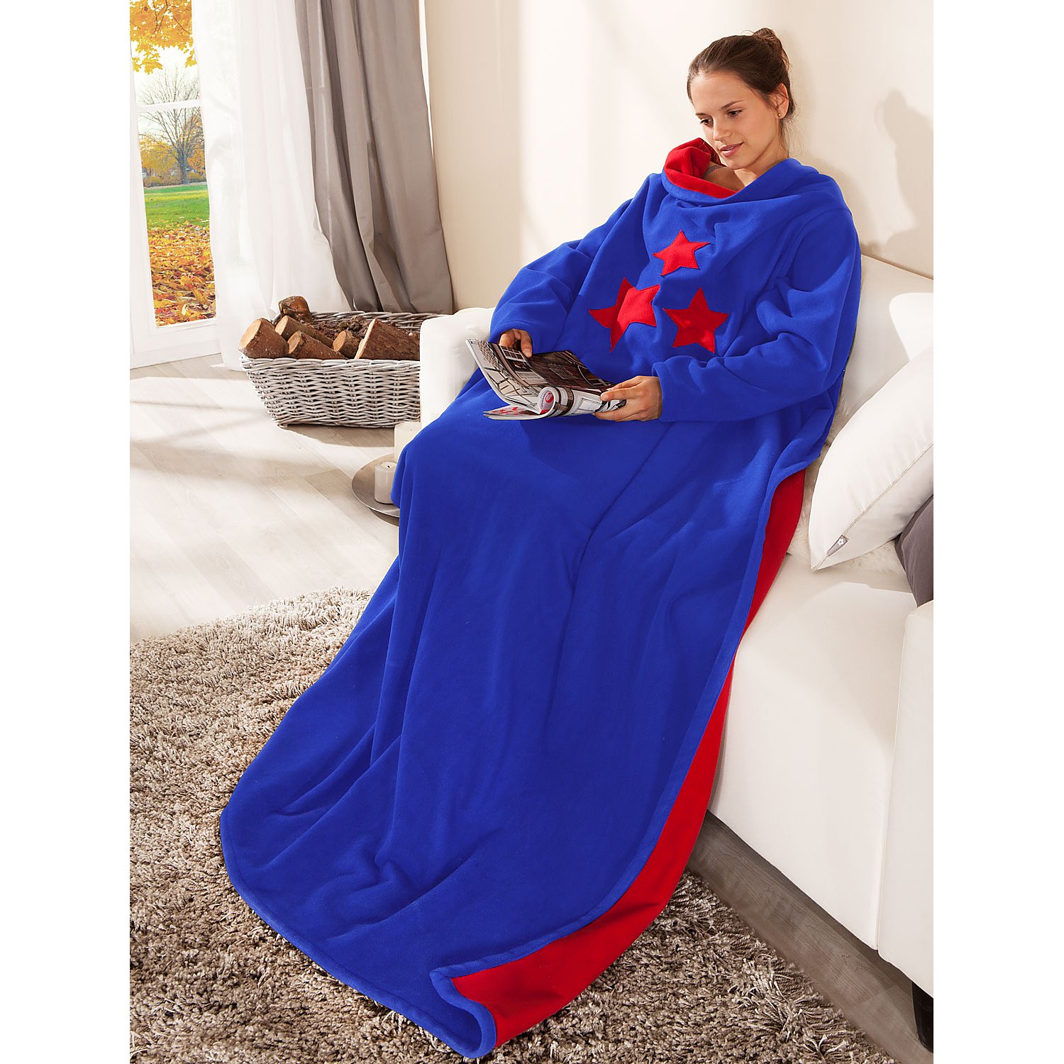 Fleecestoff, royalblau