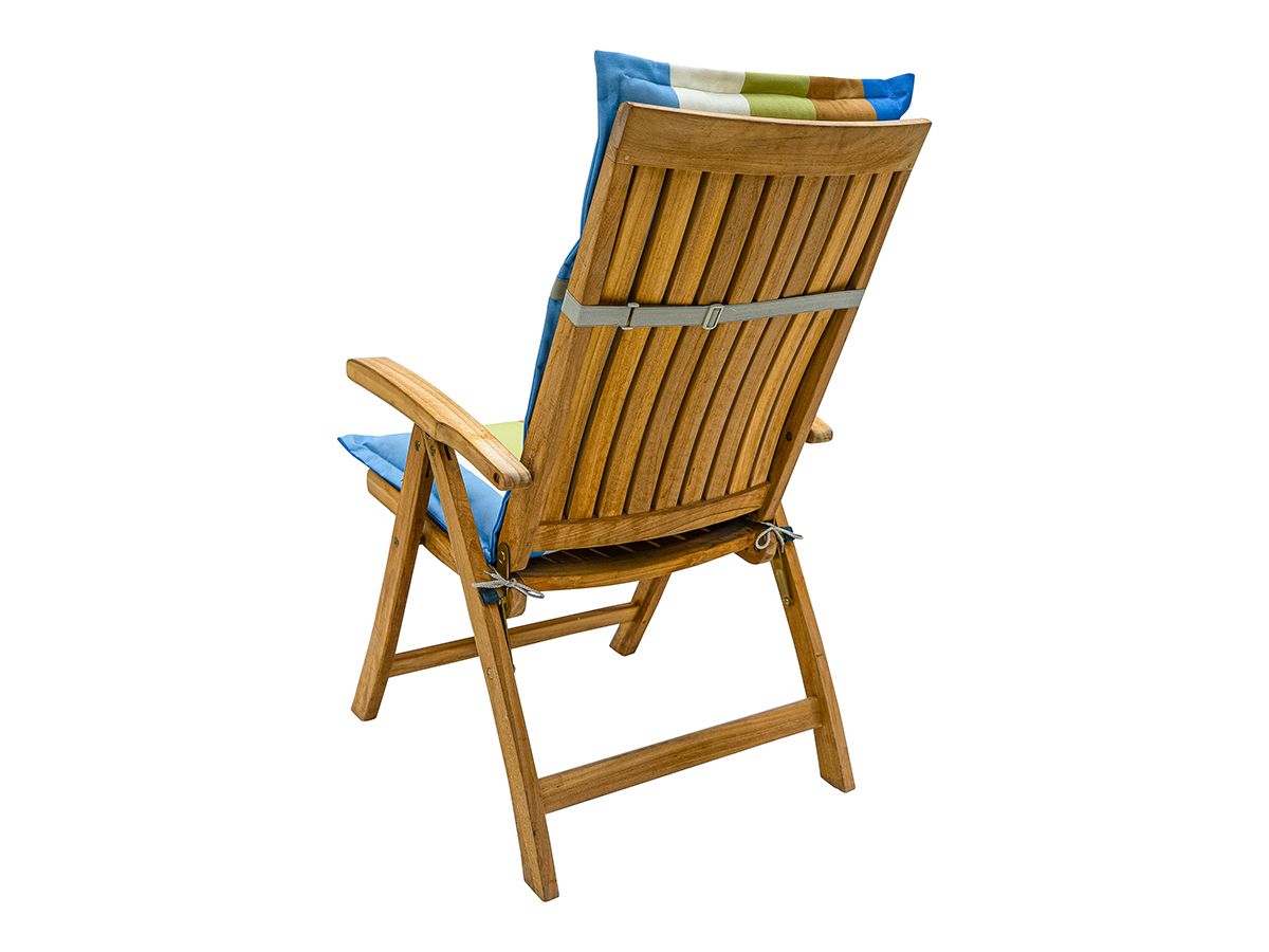 Madison Vivero Azur 123 x 50 Gartenstuhlkissen mit hoher Rückenlehne