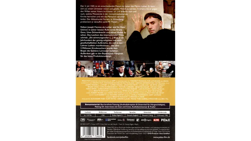 Luther - Er veränderte die Welt für immer / Preisgekrönte und starbesetzte Filmbiografie (Pidax Historien-Klassiker)