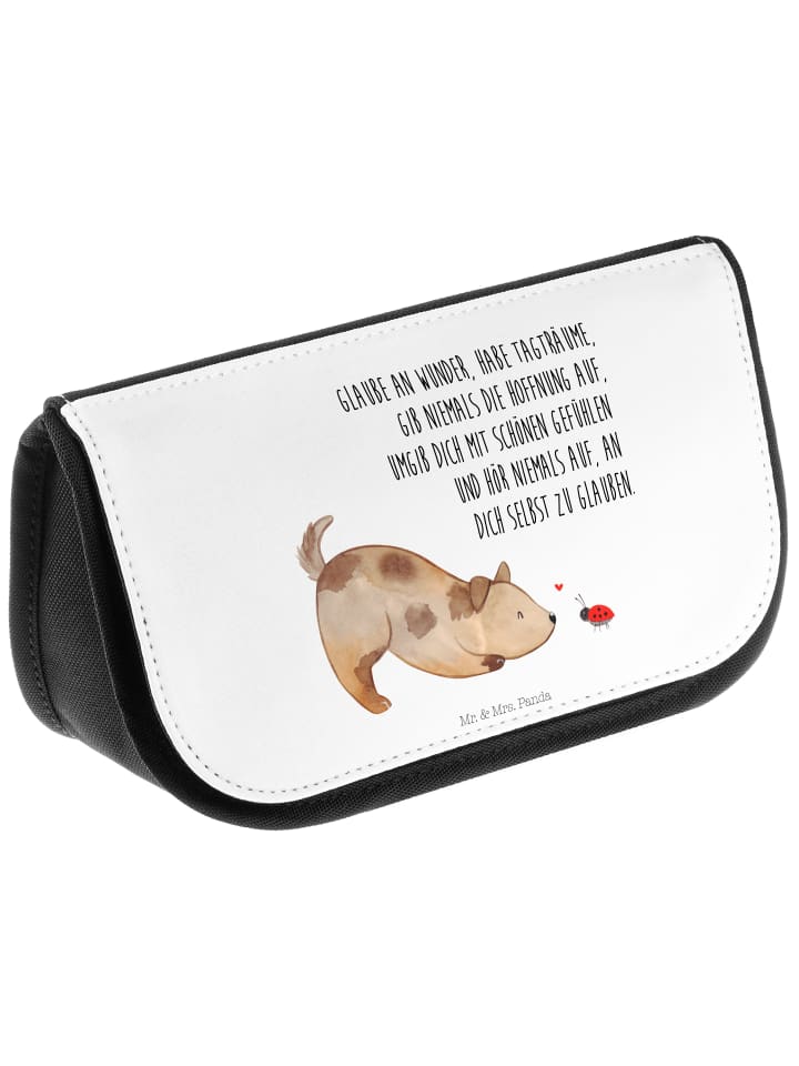 Mr. & Mrs. Panda Kosmetiktasche Hund Marienkäfer mit Spruch in Weiß günstig kaufen onesize