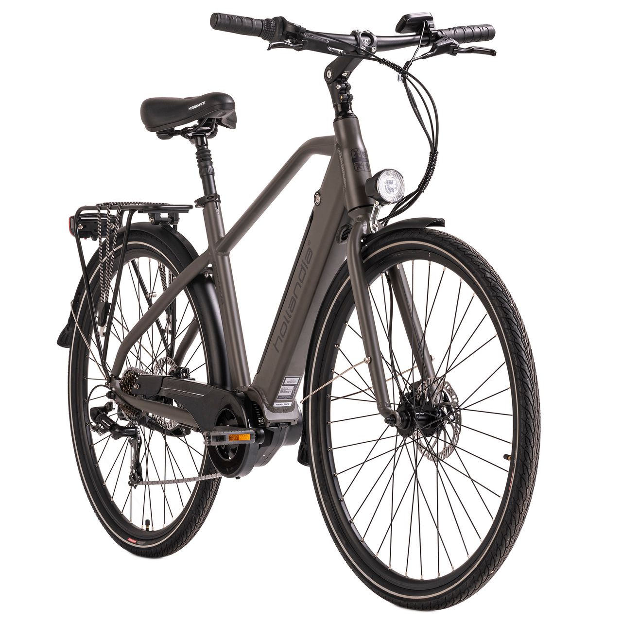 Hollandia Alu E-Citybike Herren Mantova 28'' E-Bike grau 250 Watt Li-Ion 36V/10,4 Ah 7 Gänge