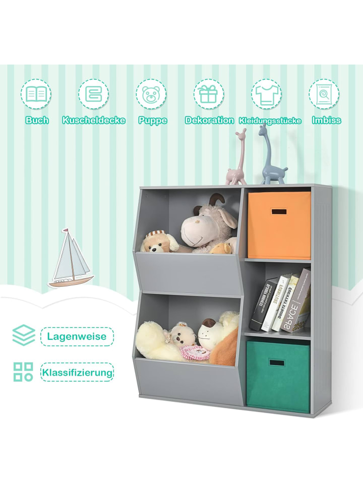 COSTWAY Aufbewahrungsregal in Grau günstig kaufen 76 cm