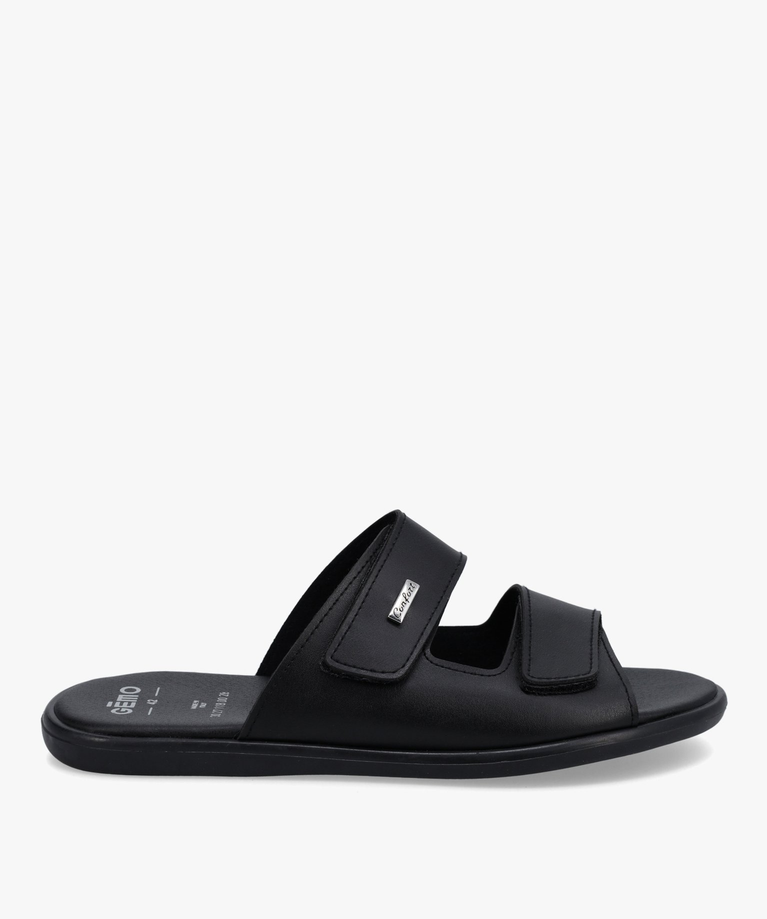 Mules homme confort à brides scratch unies noir | GEMO