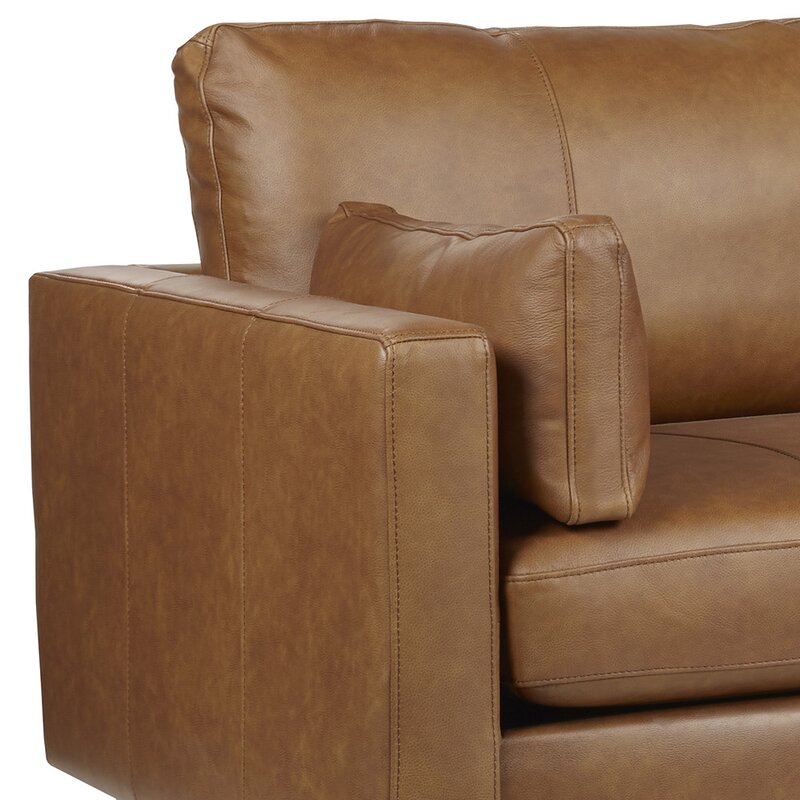 Gaia 81” Genuine Leather Square Arm Sofa