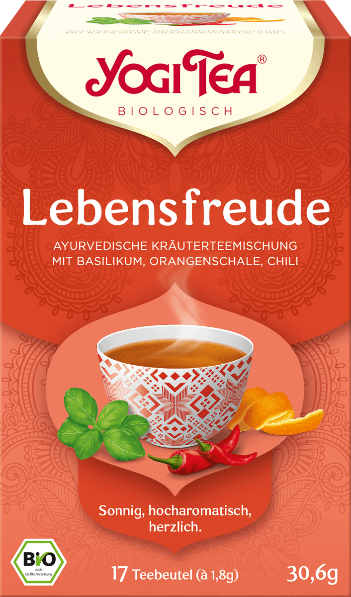 Kräutertee \Lebensfreude\ mit Basilikum, Orangenschale, Chili (17 Beutel), 30,6 g