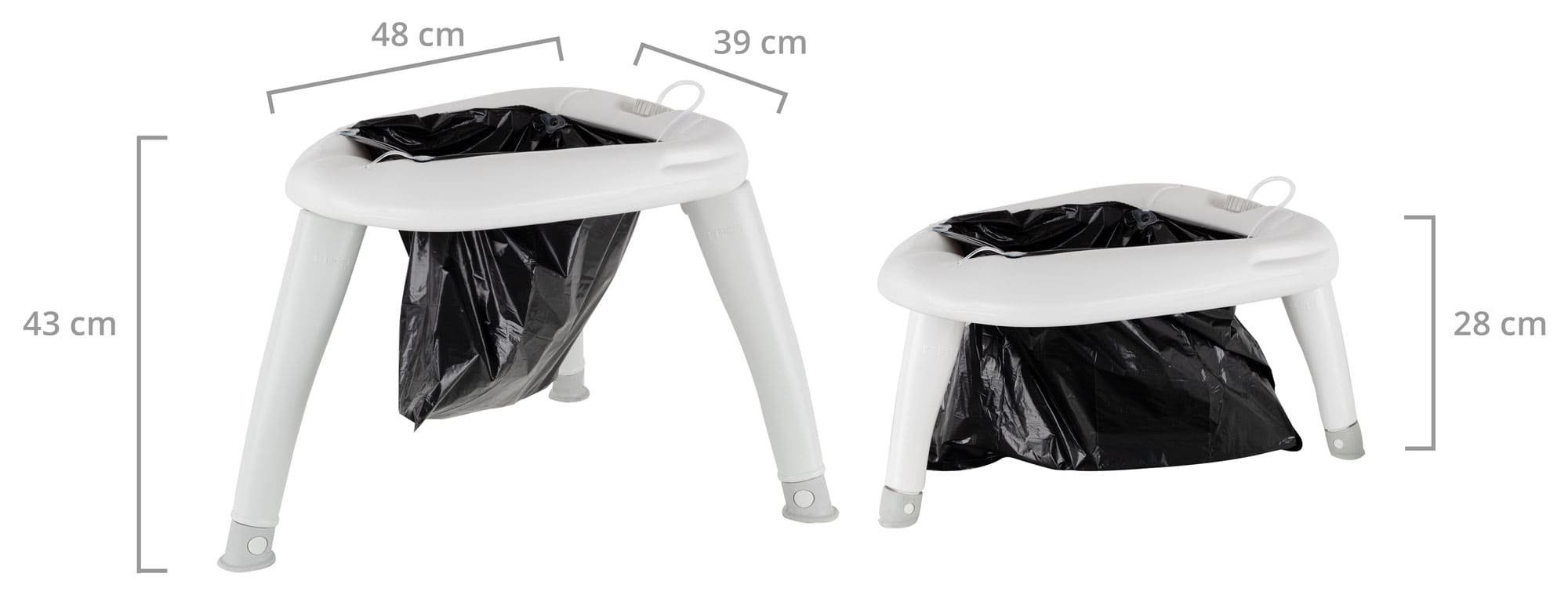 Stagecaptain Campingtoilette Camping Toilette - Outdoor- und Reise-WC - Für Kinder und Erwachsene, (Quixie-2842, 3-St., 3 Stück im Spar-Set), Mit Handwaschsprayer - Inkl. 10 Auffangbeutel