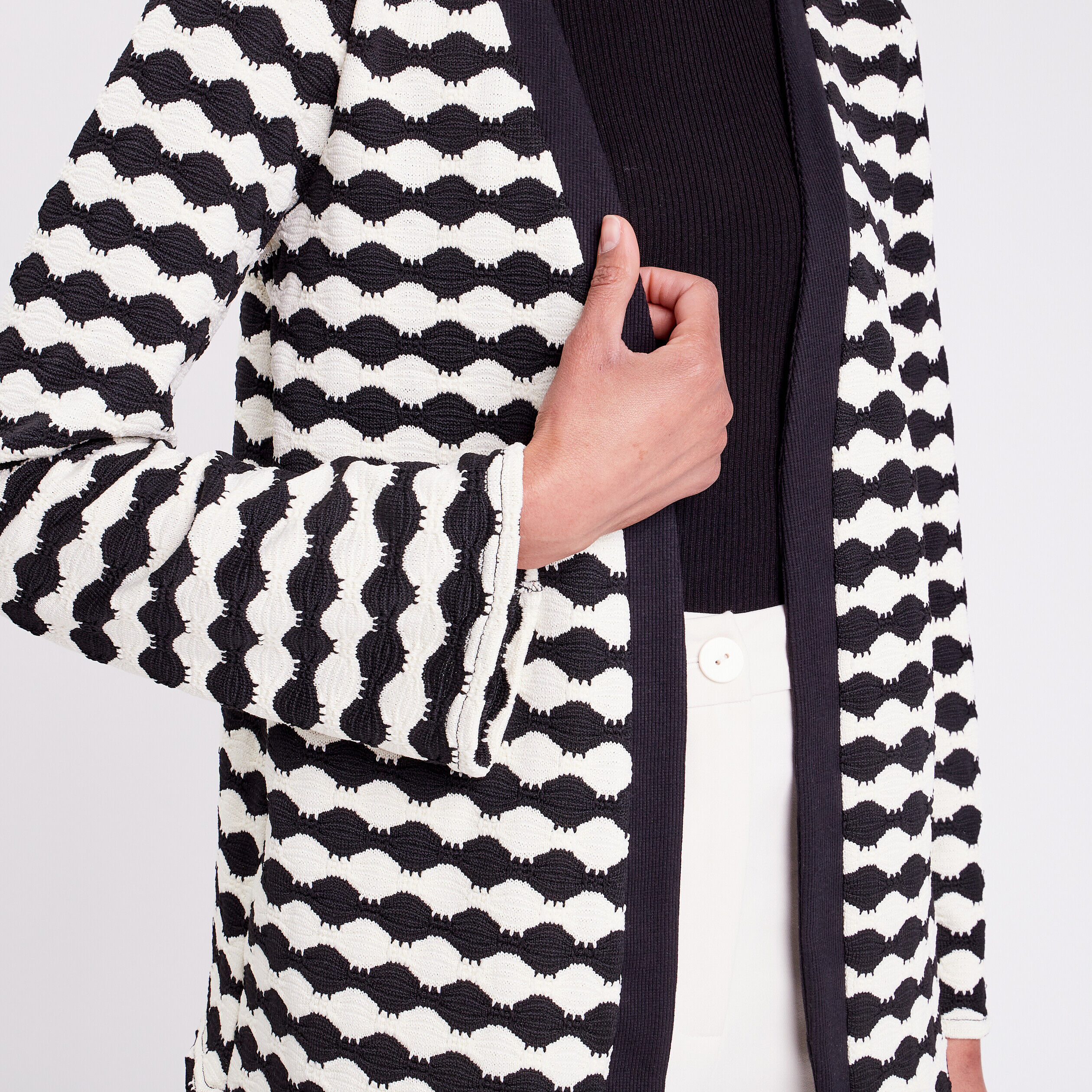 Veste évasée manches pagodes noir femme | Cache Cache