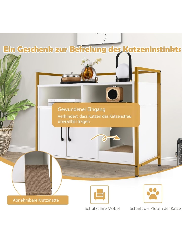 COSTWAY Katzenschrank in Weiß günstig kaufen 45 cm