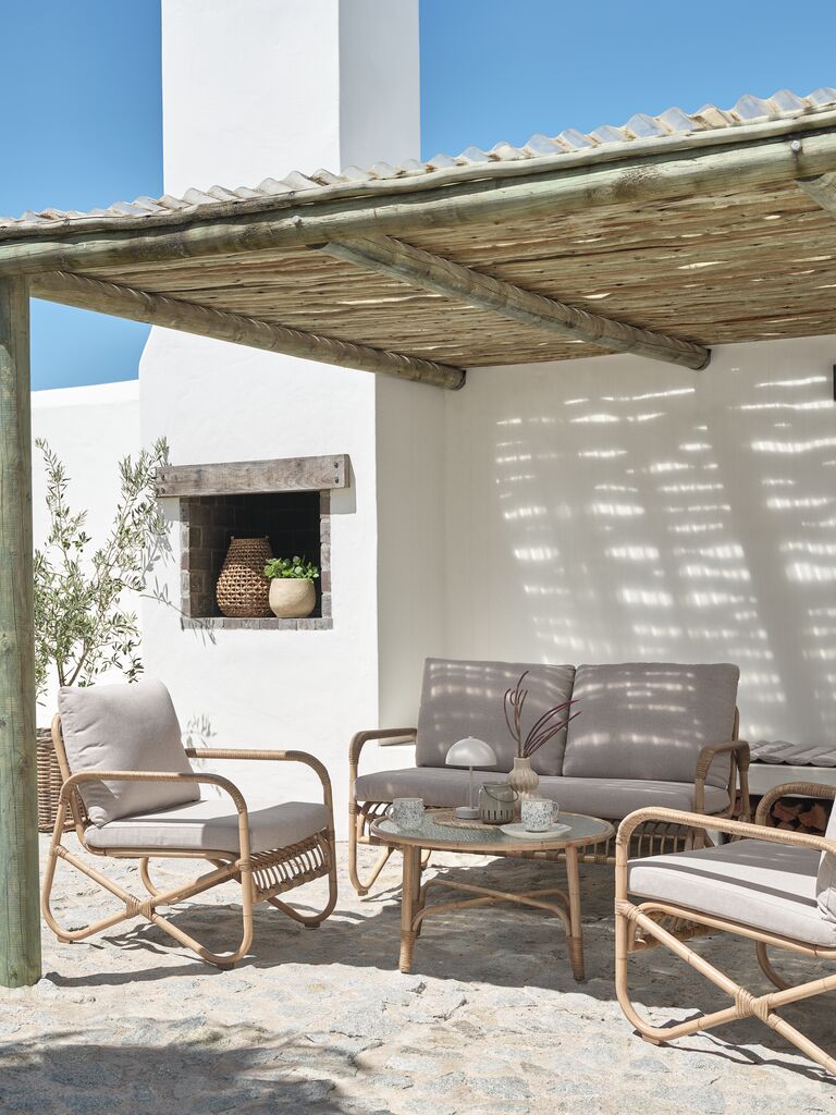 FJAND FJAND 4-Sitzer Lounge-Set aus natürlichem Bambus