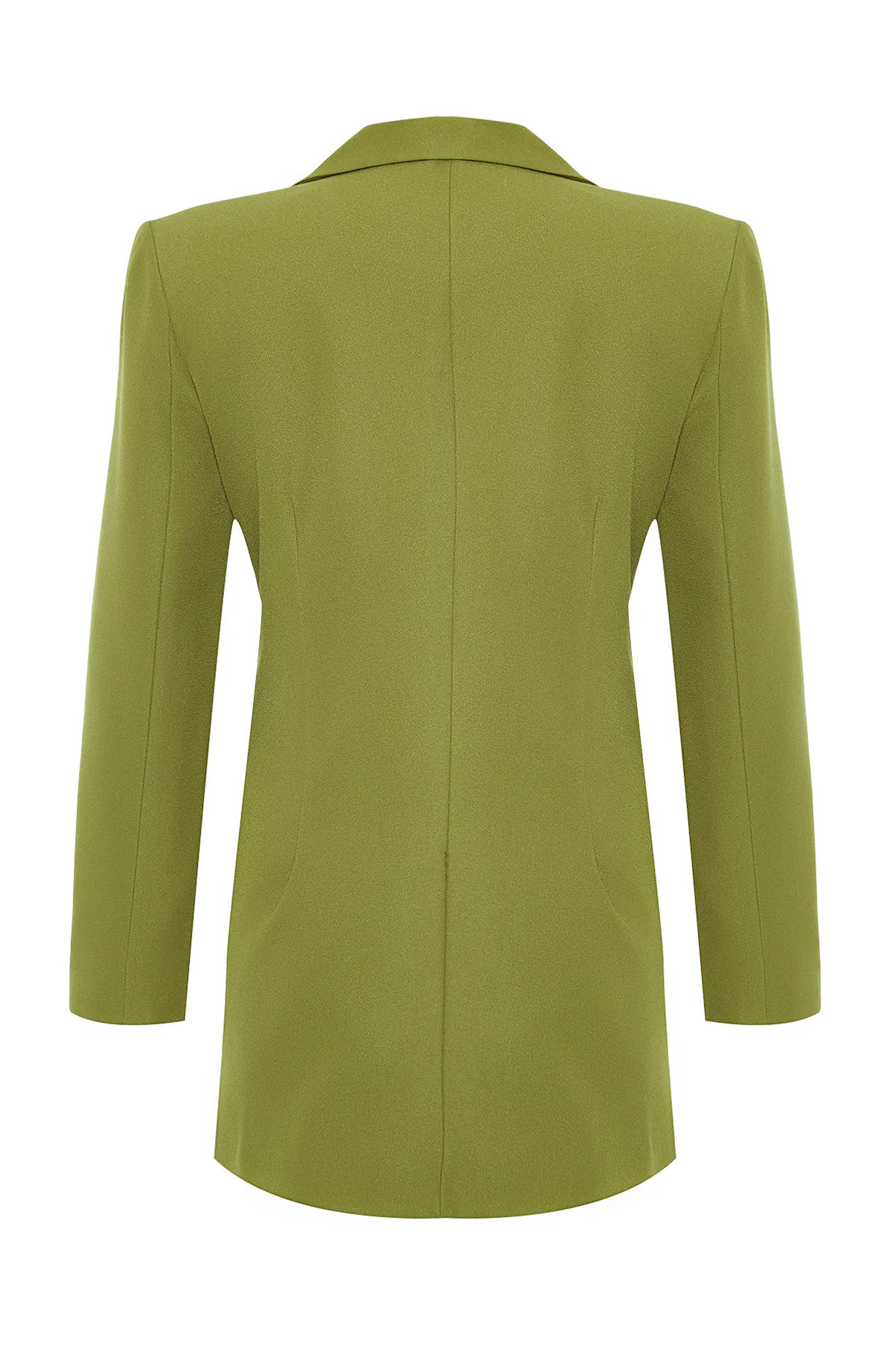 Trendyol Collection  Hellkhakifarbener, übergroßer, gefütterter, zweireihiger, gewebter Blazer-Jacke TWOSS20CE0024