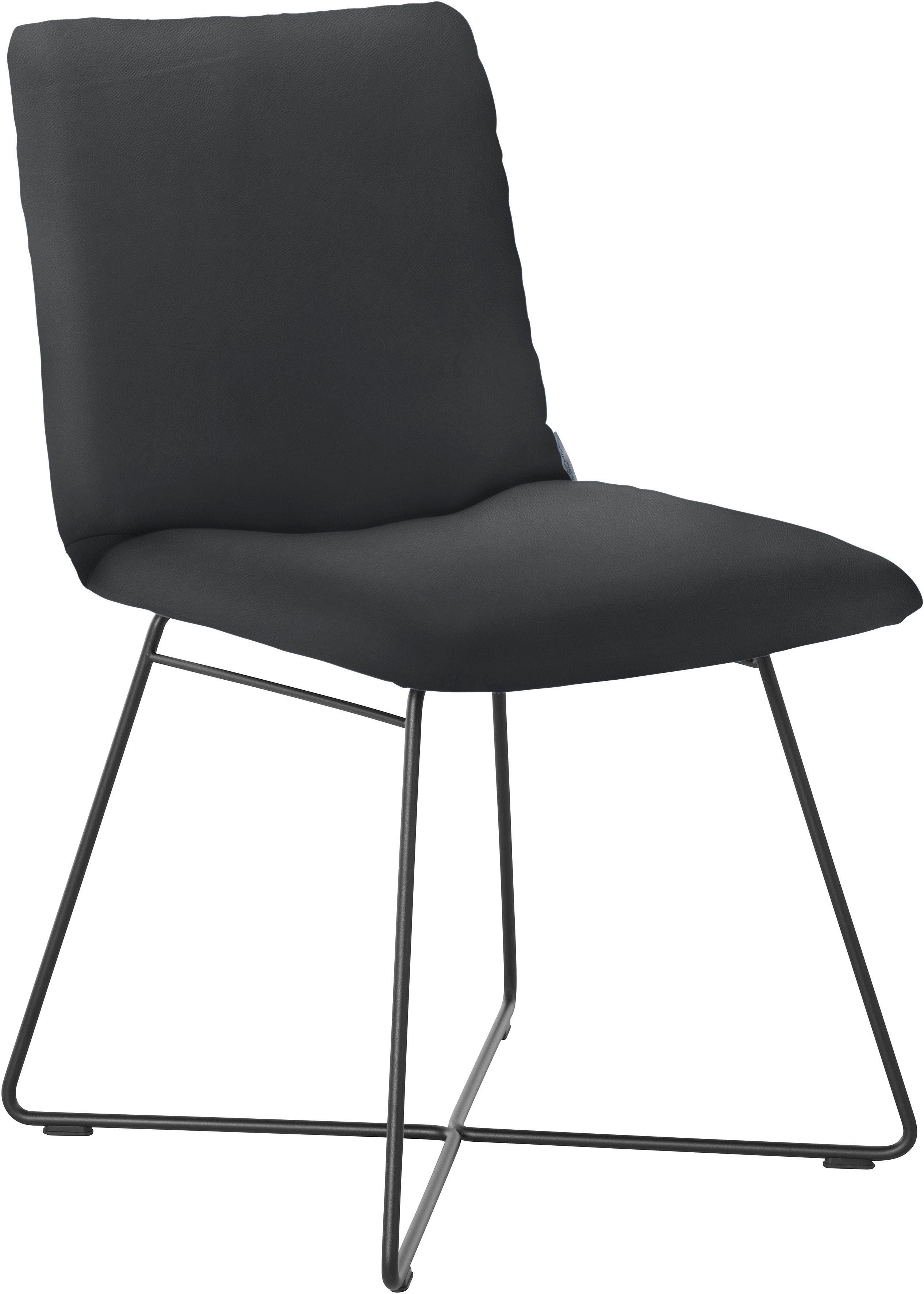 W.SCHILLIG Polsterstuhl jakob, mit Drahtrohrgestell in Schwarz pulverbeschichtet