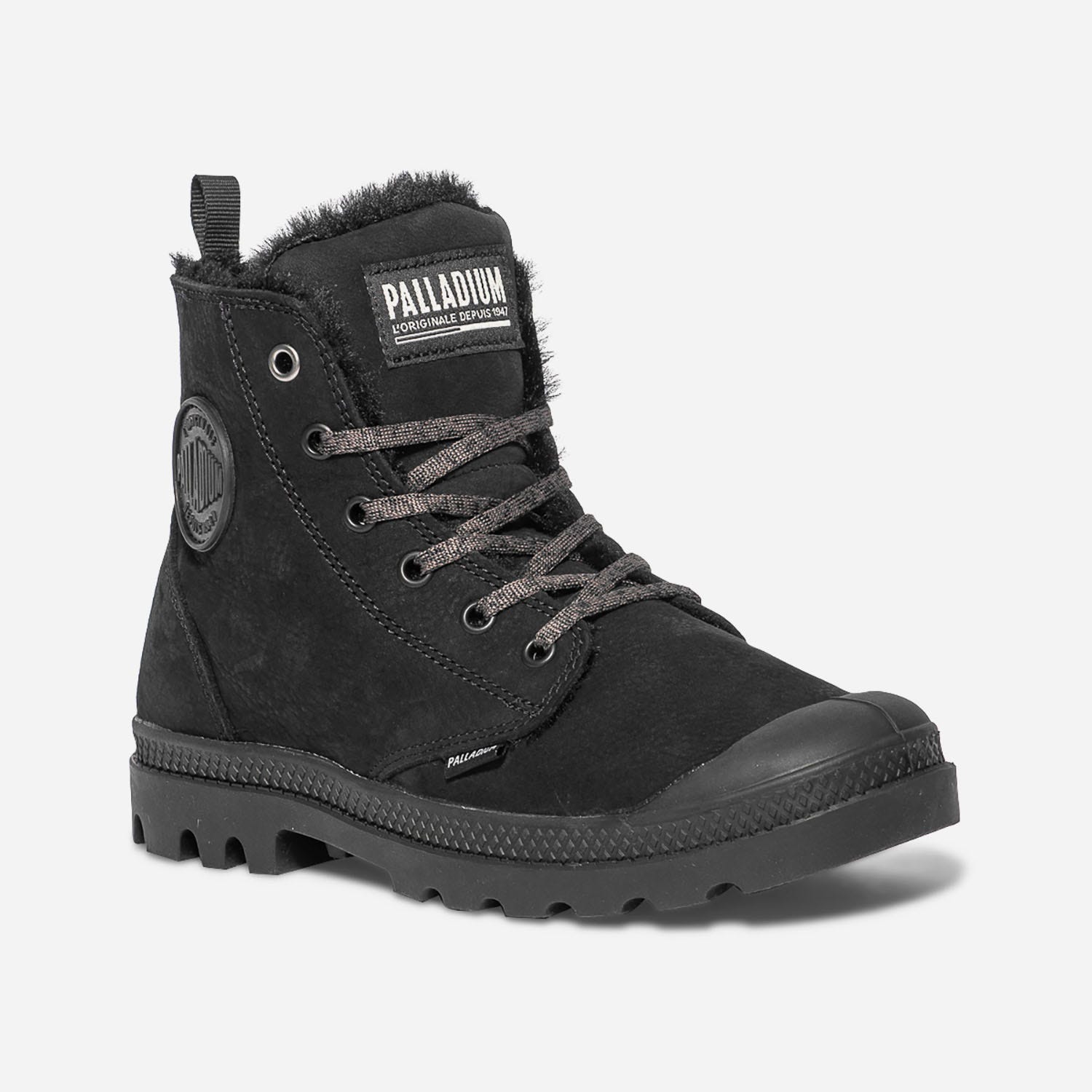 Boots PALLADIUM noir en cuir fourré