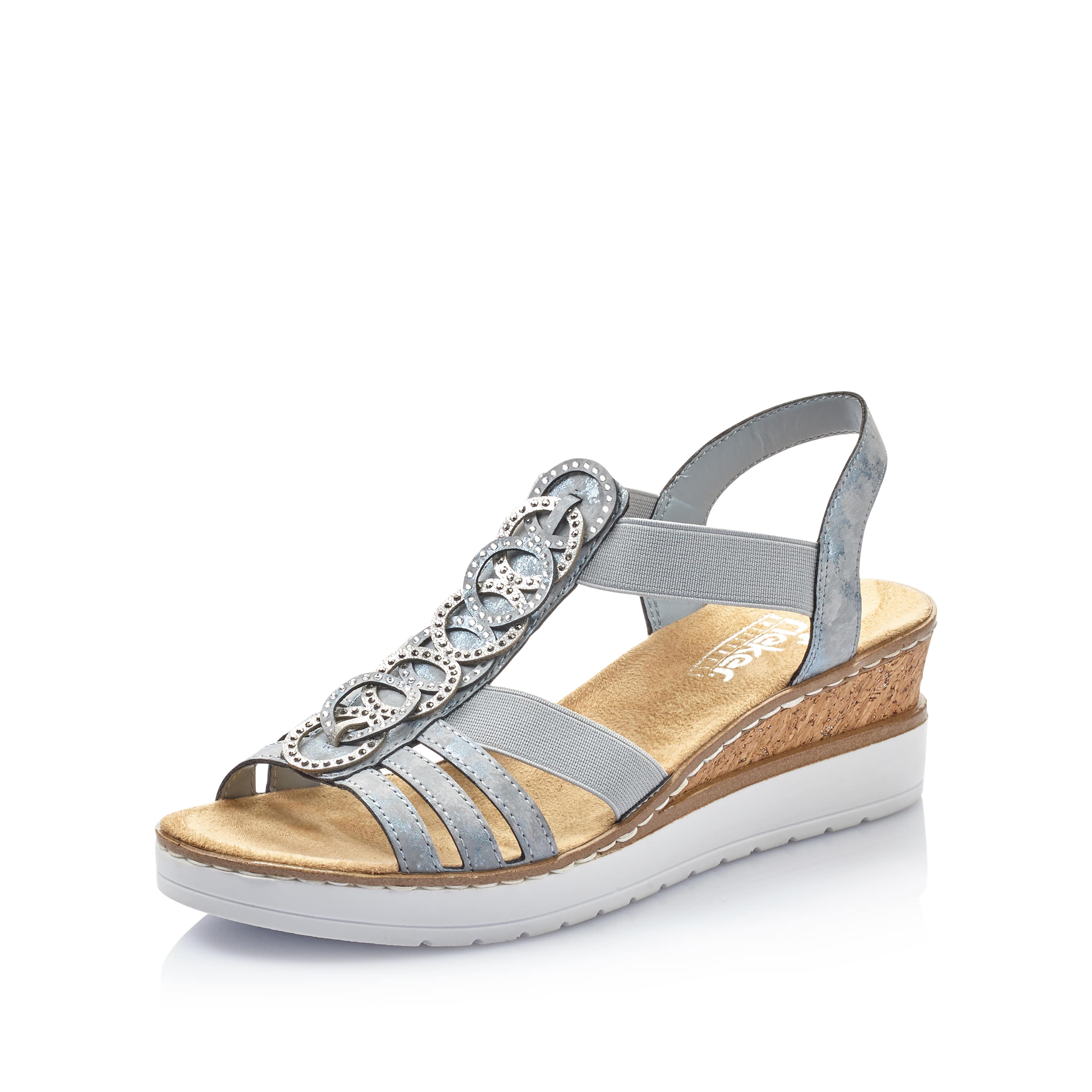 Rieker Damen Keilsandaletten denimblau