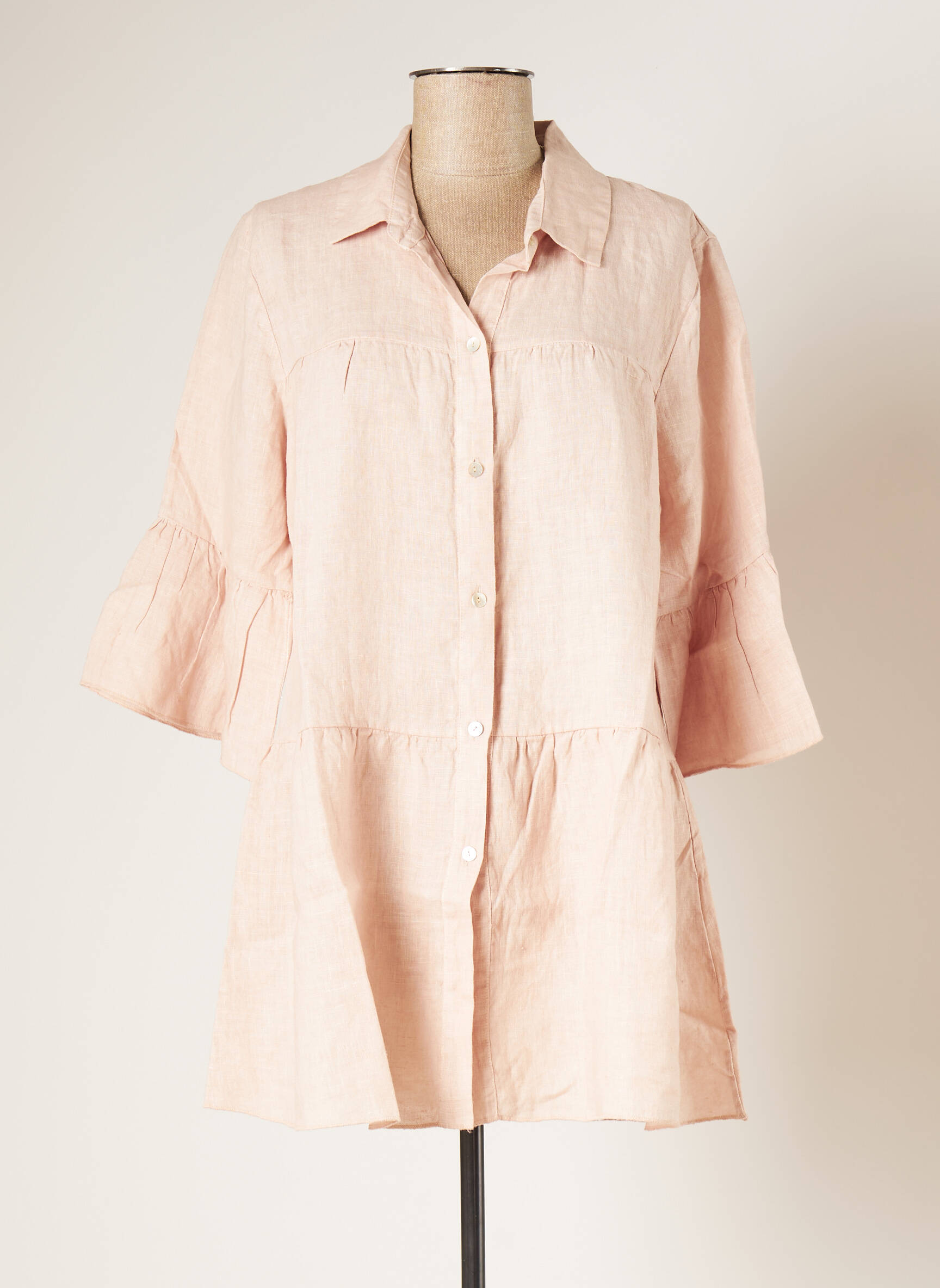 Blanc Boheme Tuniquemanchelongue Femme couleur rose