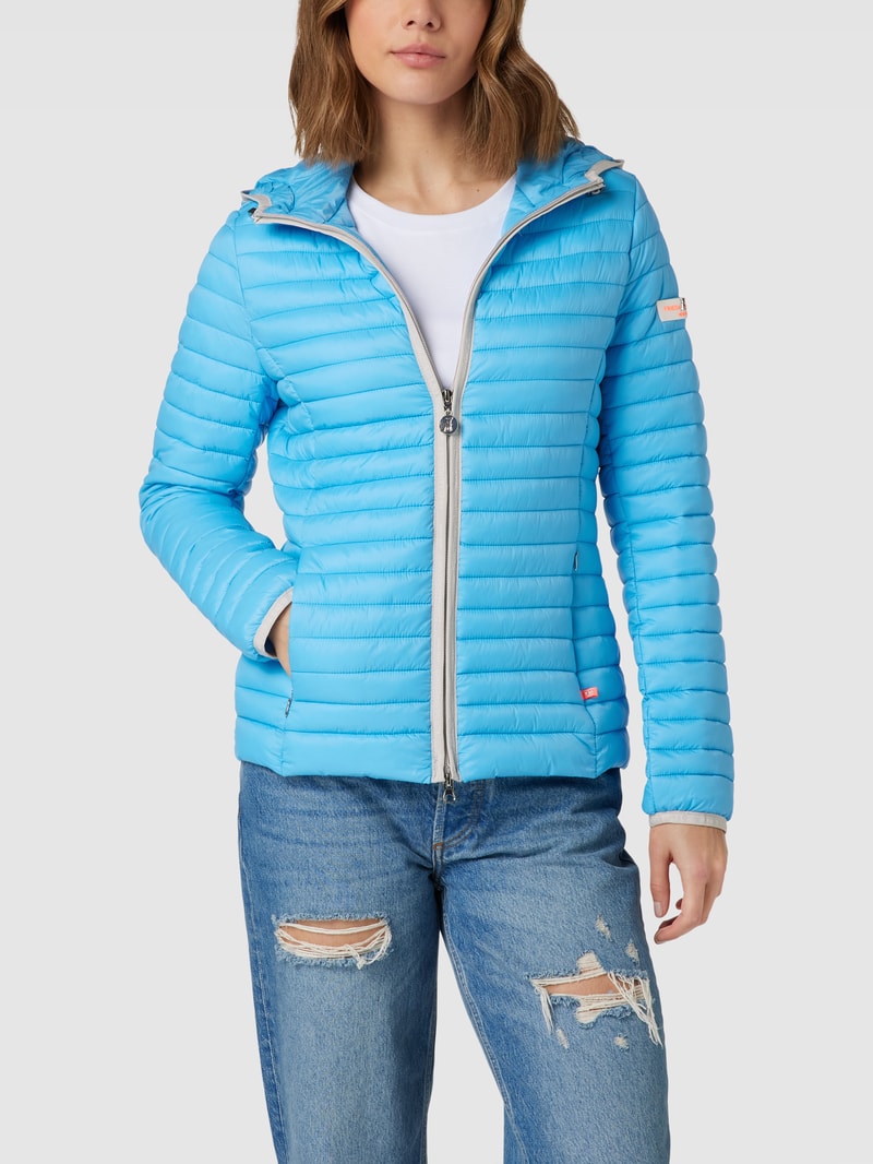 Steppjacke mit Label-Details in blau