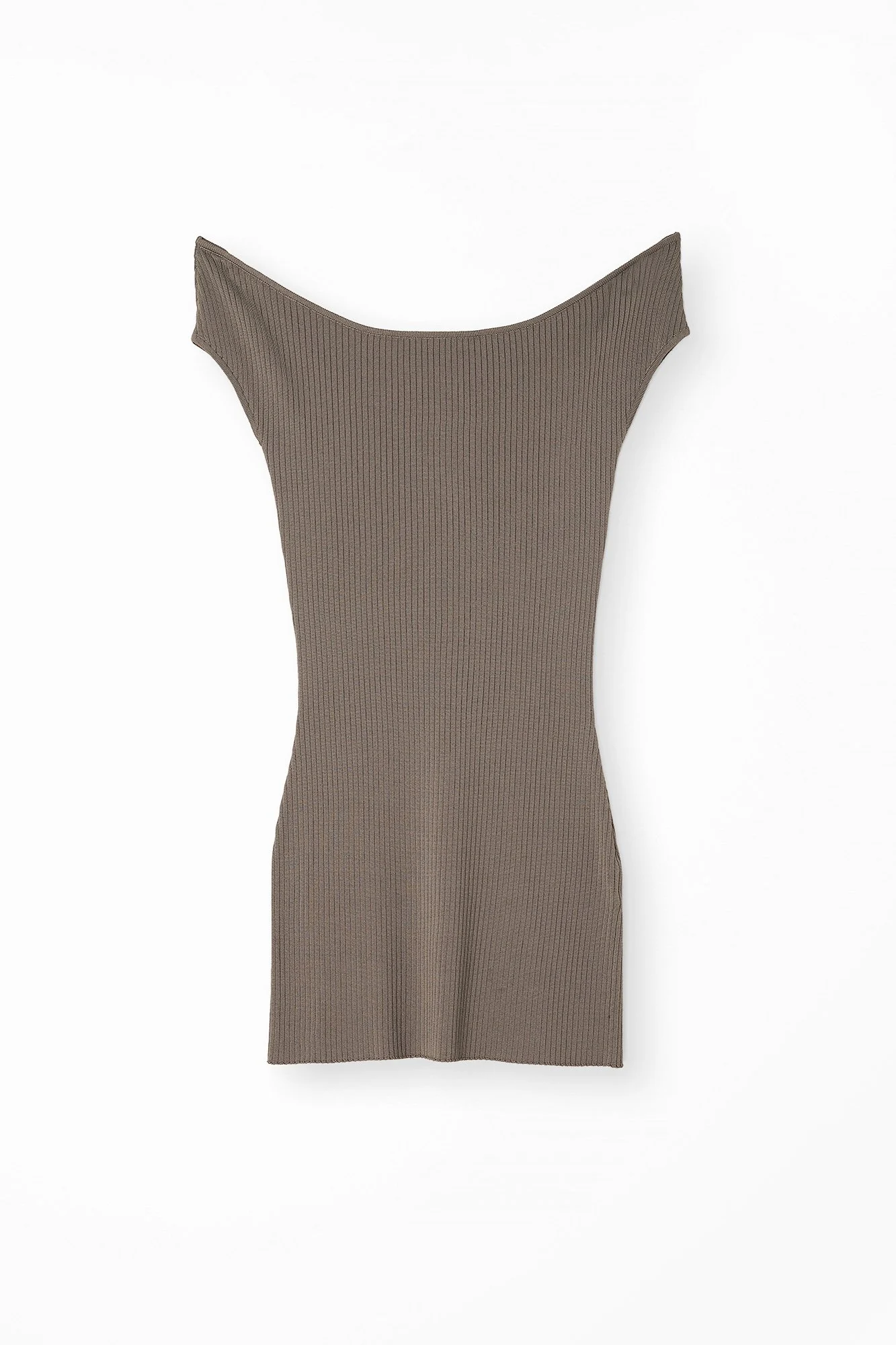 Schulterfreies Strick-Minikleid