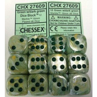 Marble Green w/dark green W6 16 mm (Signature) (12)