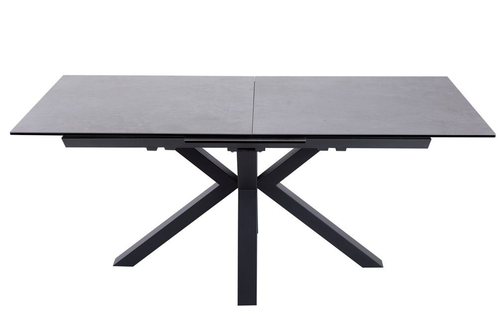riess-ambiente Esstisch ETERNITY 180-225cm grau / schwarz (Einzelartikel, 1-St), Keramik · Metall · ausziehbar · Beton-Optik · Industrial Design