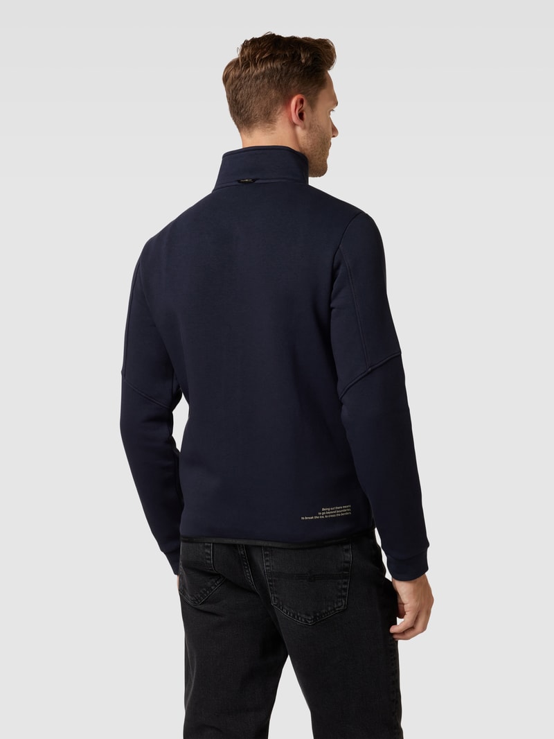 Sweatjacke mit Stehkragen in marineblau