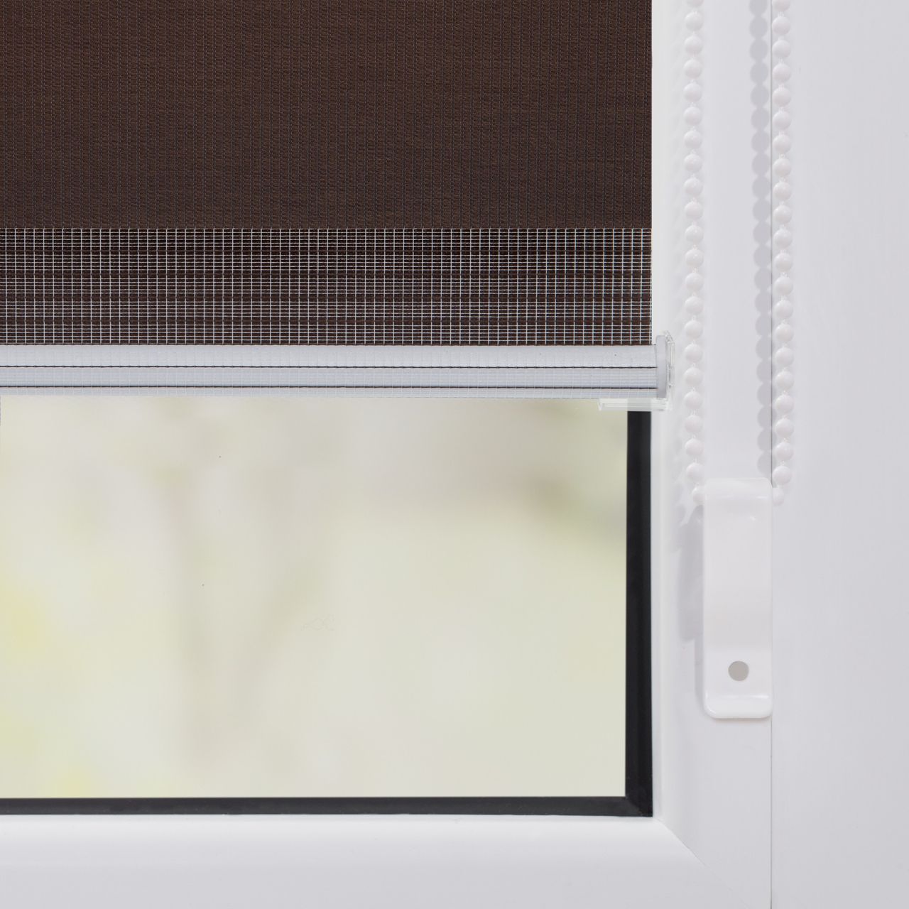 Lichtblick Duo-Rollo Klemmfix, ohne Bohren - Dunkelbraun, 45 cm x 150 cm (B x L)
