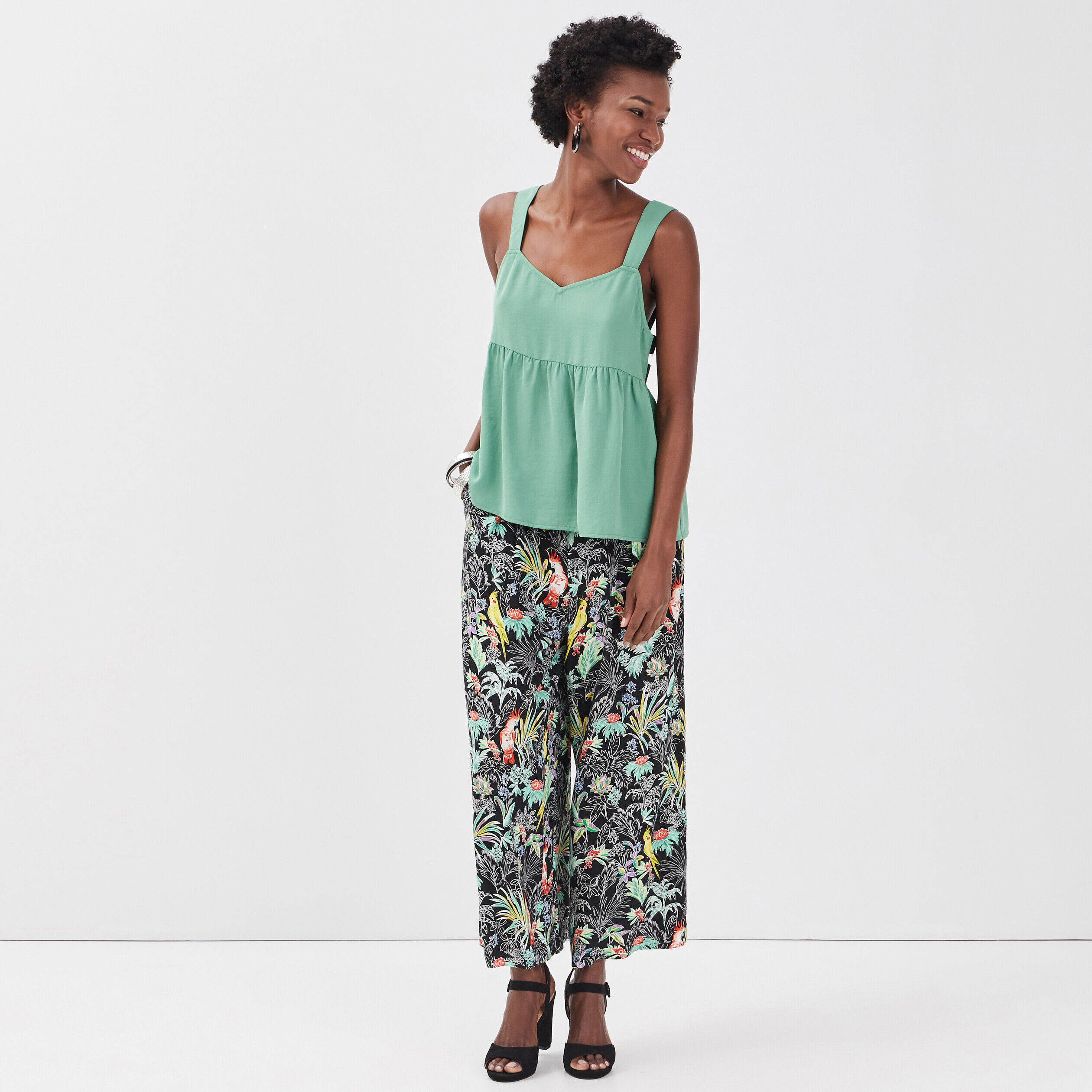 Blouse bretelles larges vert clair femme | Cache Cache