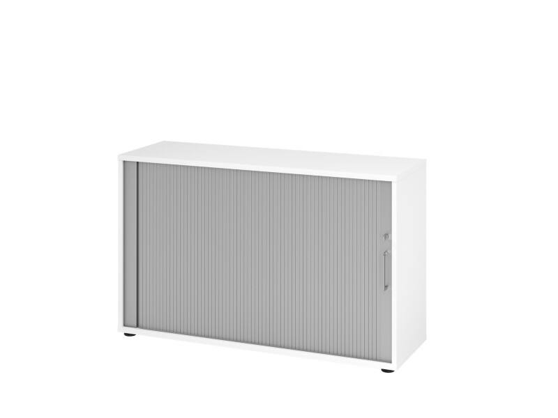 Hammerbacher Schrank V1732S/W/S/BS Weiß 120 x 40 x 74,8 cm