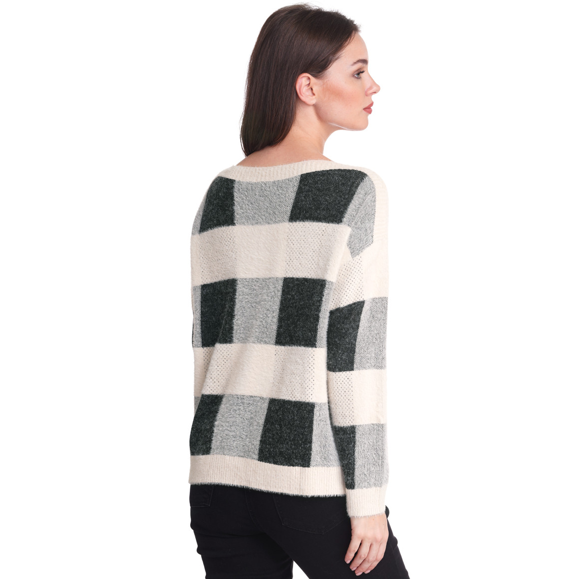 Damen Strickpullover mit Federgarn