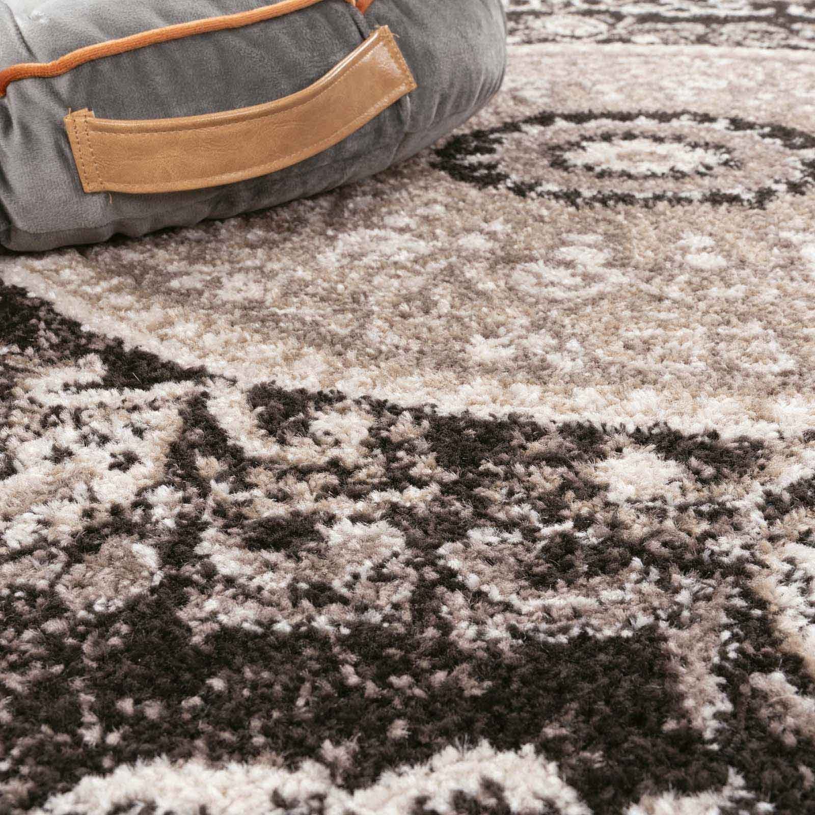 Teppich Moderner Teppich Aragon 77 Oriental, TaraCarpet, rechteckig, Höhe: 13 mm, Designer Oriental braun Wohnzimmer Schlafzimmer Esszimmer 080X150 cm