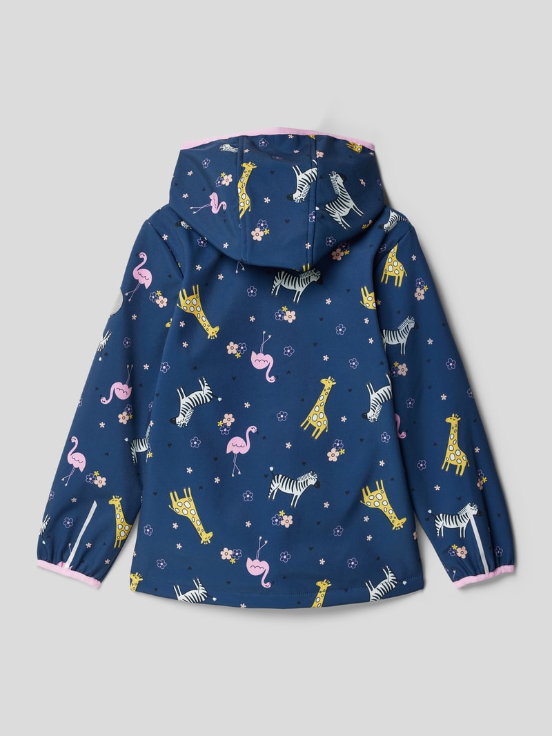 Jacke mit Allover-Muster Modell 'MALTA' in blau